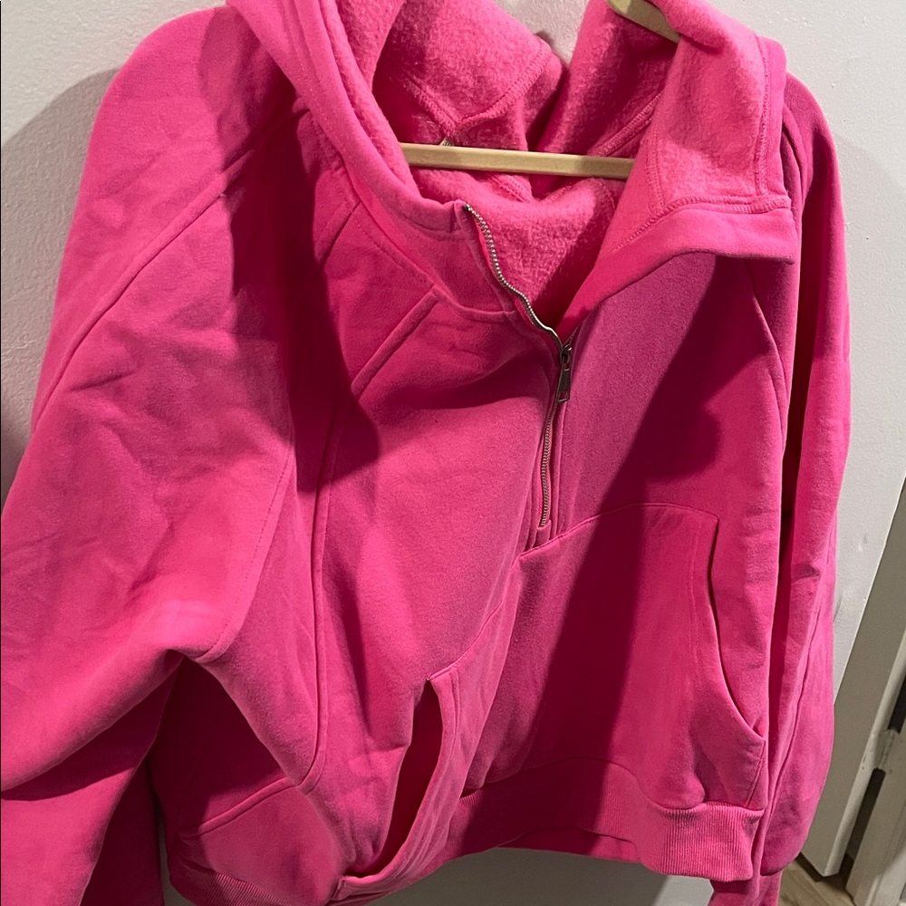 Vibrant Pink Zip-Up Hoodie
